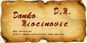 Danko Miočinović vizit kartica